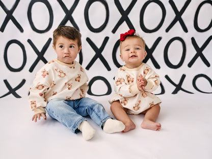 Teddy Bear Hearts Crewneck Sweatshirt