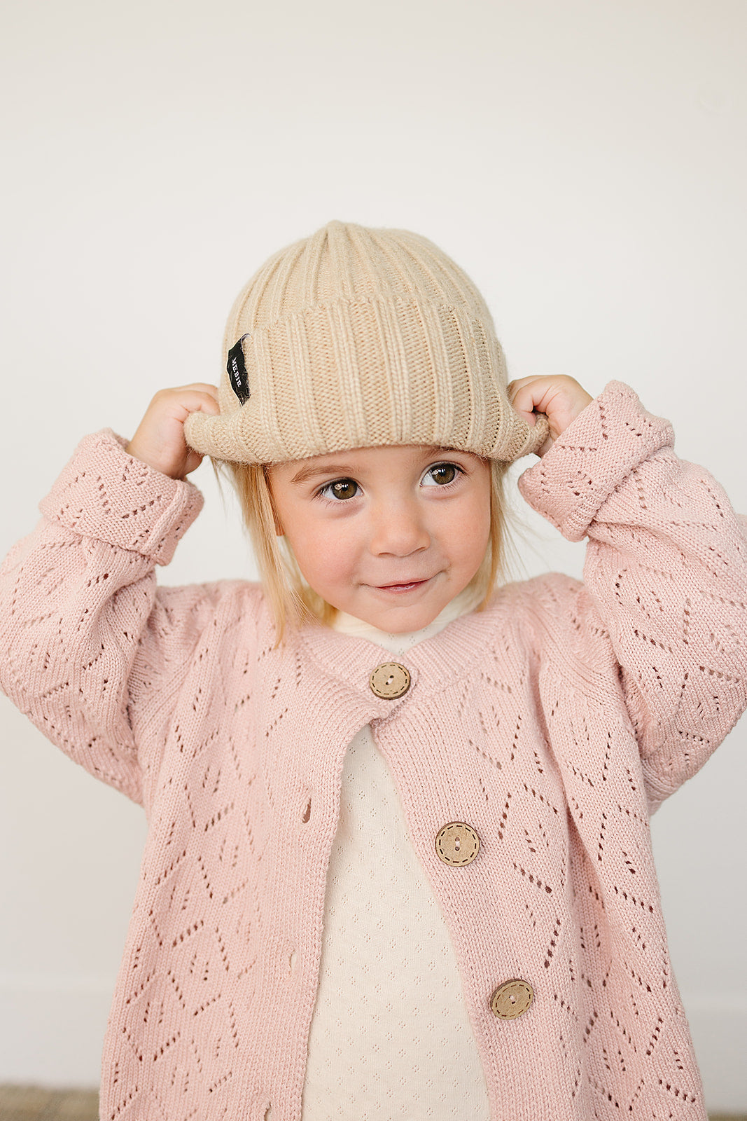 Tan Chunky Knit Beanie