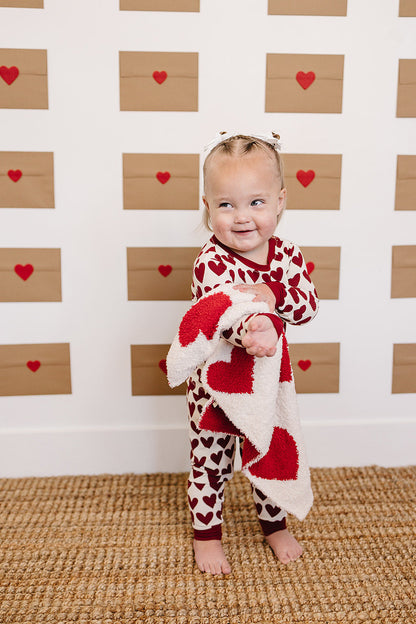 Hearts Ribbed Bamboo Cozy Set