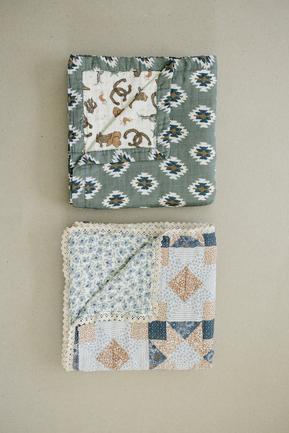 Southwest Aztec + Outlaw Cowboy Muslin Quilt