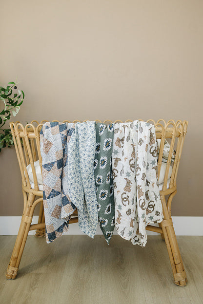 Outlaw Cowboy Muslin Swaddle Blanket