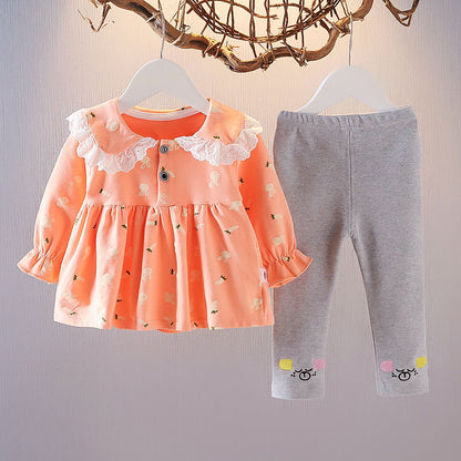 Girls Spring Western Style Two-piece Suit