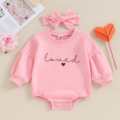 Children's Solid Color Romper Hair Band Set