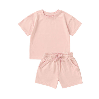 Children's Short Sleeve Baby Organic Cotton Shorts Suit