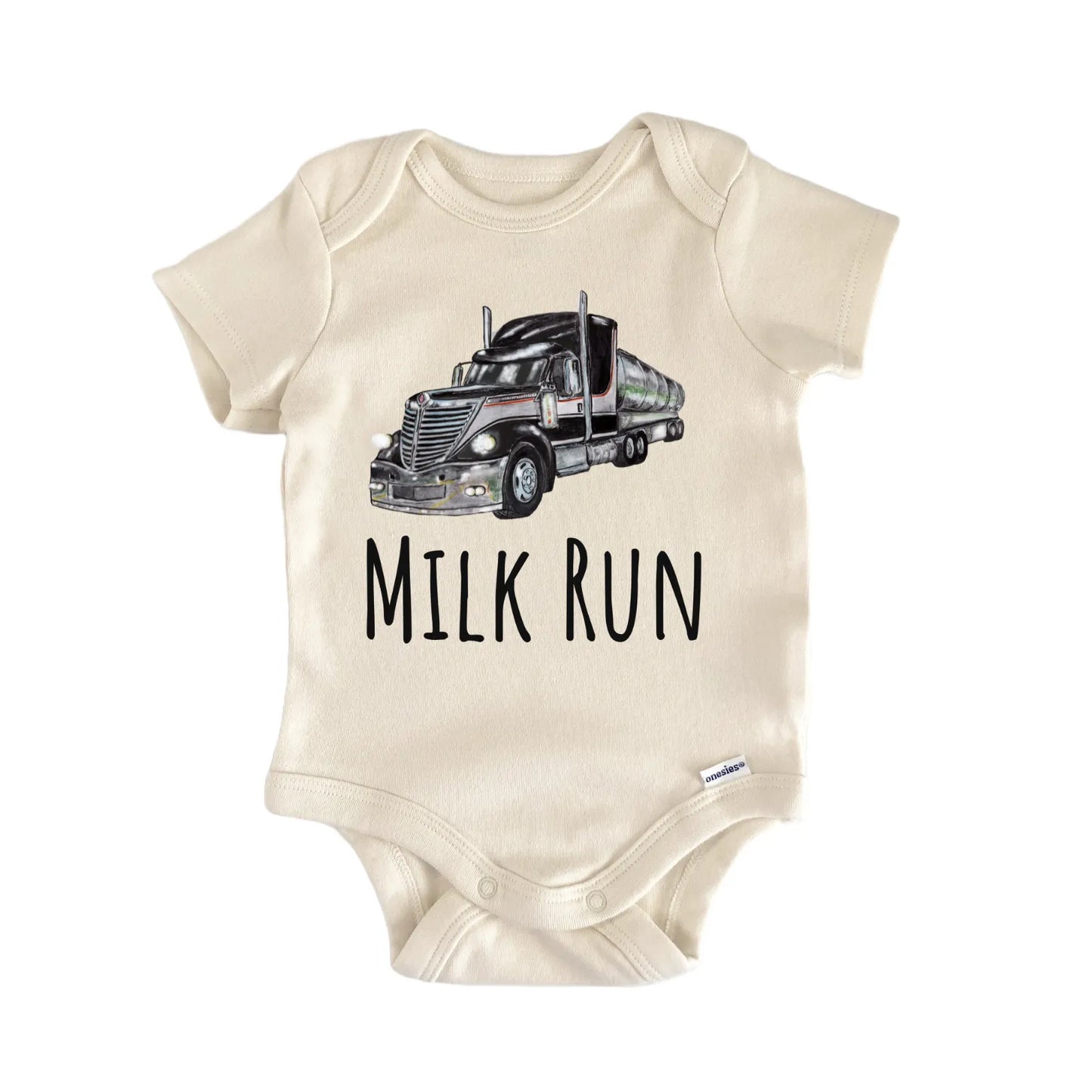 Semi Truck Milk Run Trucker Baby Gift Baby Bodysuit