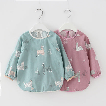 Baby Dinner Coverall Bib Spring And Autumn Long Sleeve Apron