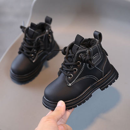 Baby Soft Bottom Short Boots High-top With Velvet Thickening Thermal Cotton Shoes