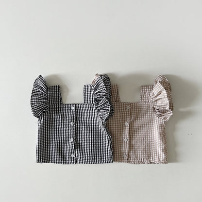 Girls' Ear Edge Short Sleeve Set