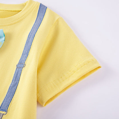 Cute Cotton Embroidered Short-Sleeve T-Shirt For Kids