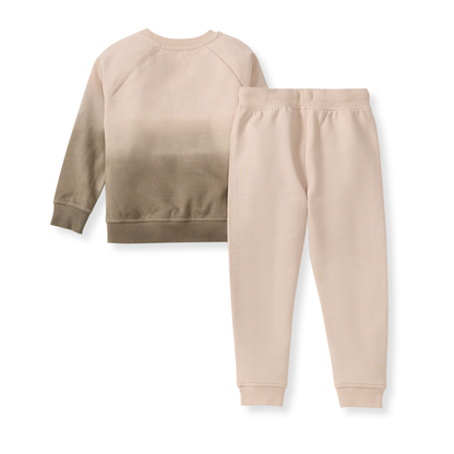 Dip Dye Infant Sweatshirt Set: Soft Mocha