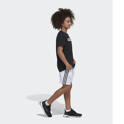 adidas boys Classic 3-stripes Shorts 7 White - # BOAA13610002