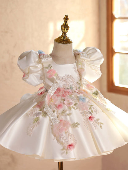 High-end Flower Girl Wedding Puffy Dresssweet And Adorable For Little