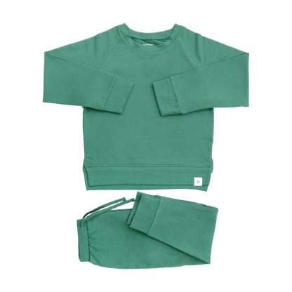 Alpine Green Crew Neck Jogger Set