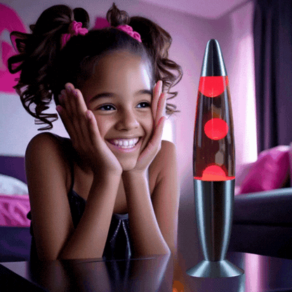 COOL RED Metal Bottom Wax Volcano Lava Lamp