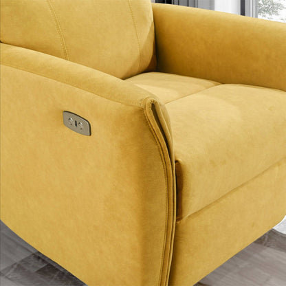 Ashcroft Asheville Dark Yellow Suede Recliner Chair