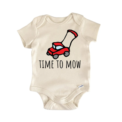 Time To Mow Lawnmower Baby Gift Baby Bodysuit