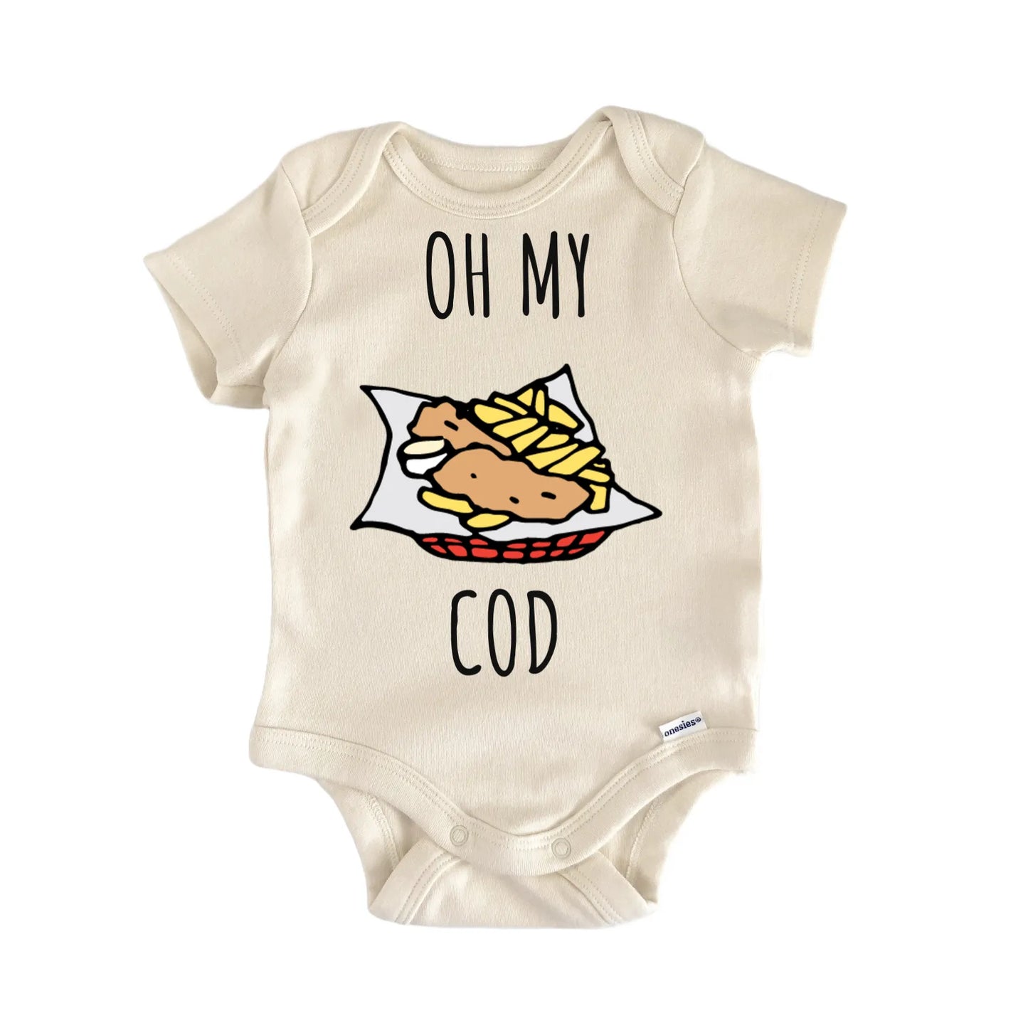 Fish And Chips England Cod Seafood Baby Gift Baby Bodysuit