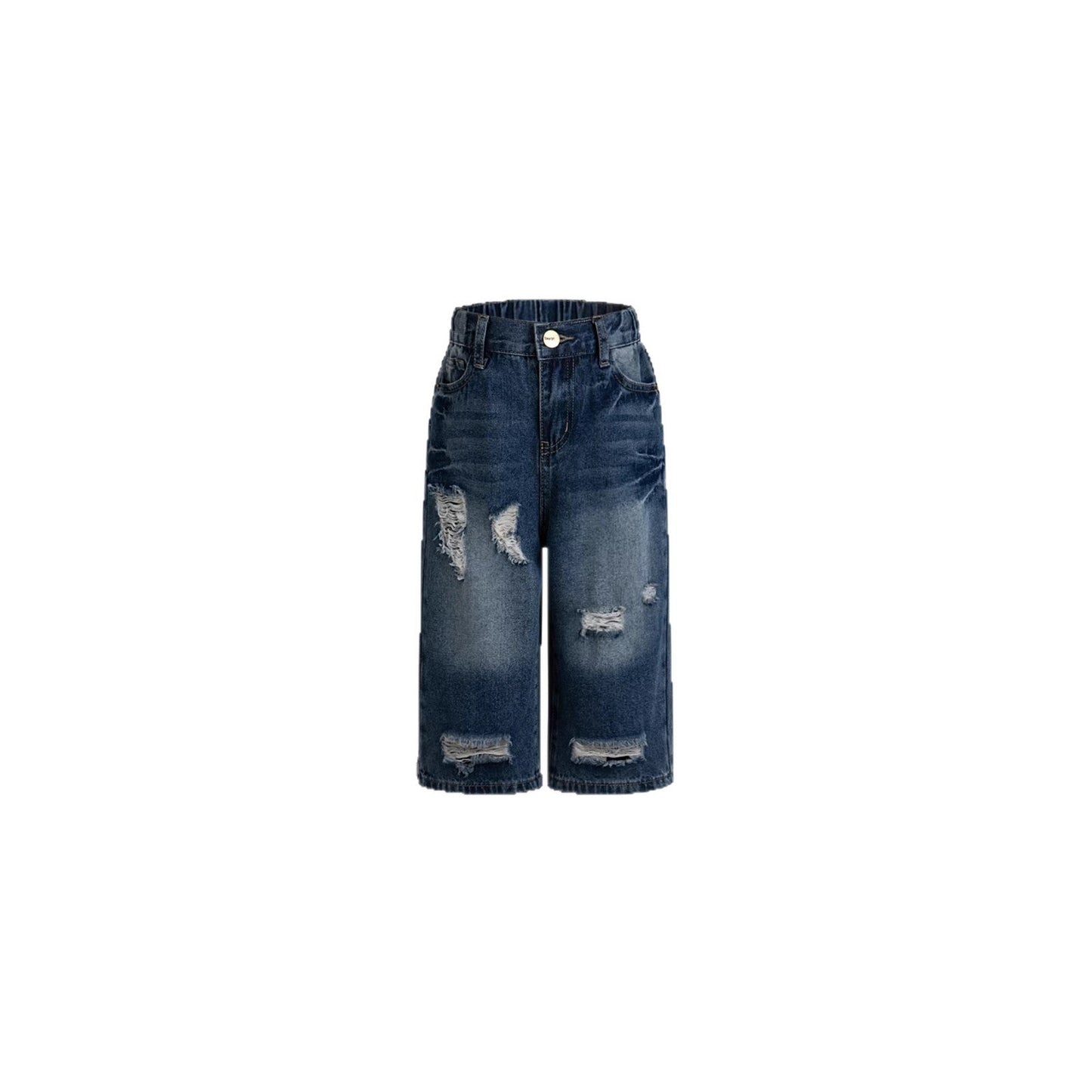 Girl's Nostalgic Washed Distressed Jeans