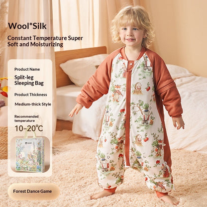 Sleeping Bag Silk Wool Autumn And Winter Thickened Constant Temperature For Children