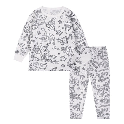Girls Sketch Coloring Comfortable Children DIY Hand Drawing Suit