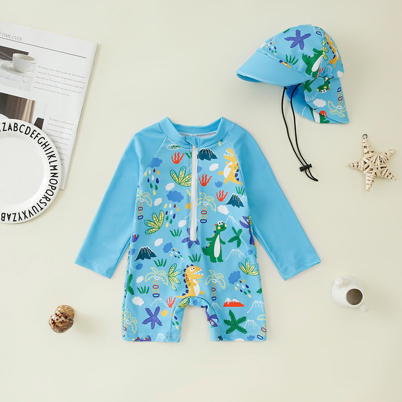 Jumpsuit Children's Swimsuit Hat Polyester