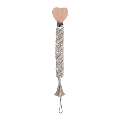 Beech Animal Anti-dropping Toy Teether Children's Hand-woven Pacifier Rope