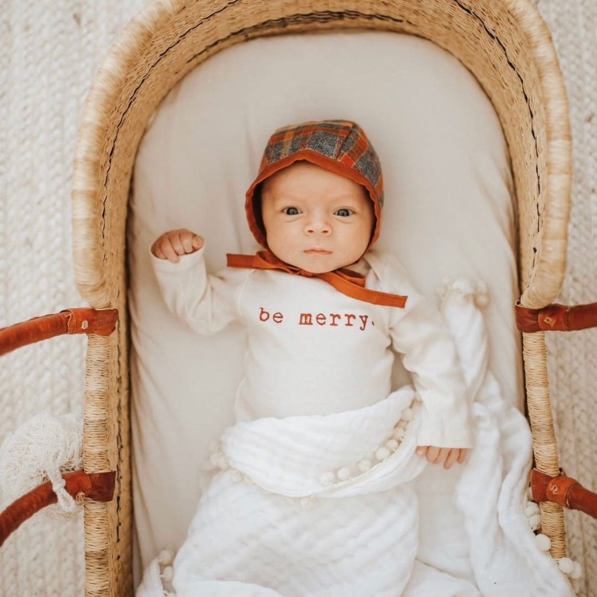 Be Merry Organic Cotton Baby Bodysuit Long Sleeve