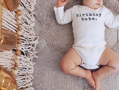 Birthday Babe Organic Bodysuit Long Sleeve