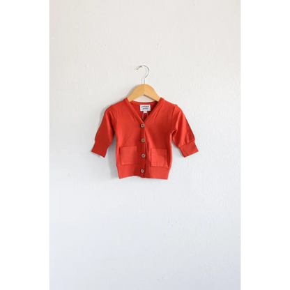 Buttery Soft Red Baby Grandpa Cardigan