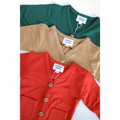 Buttery Soft Red Baby Grandpa Cardigan