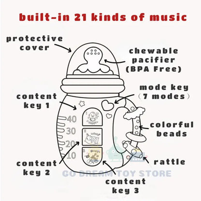 Baby Musical Feeding Bottle Pacifier - # BAGE61310004