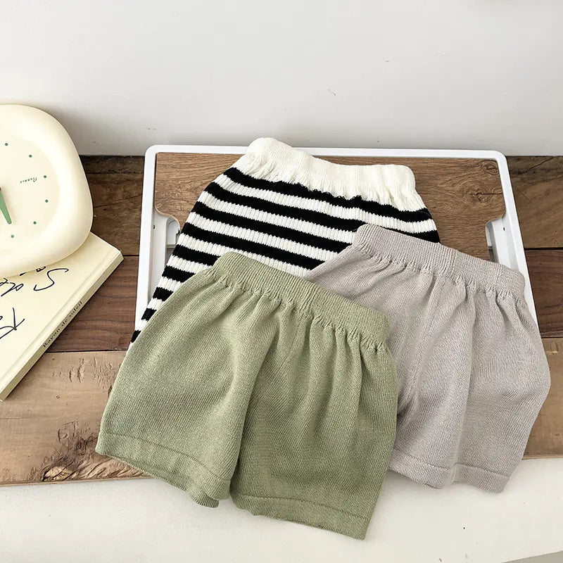 Baby Solid Color Knitted Shorts for Summer - # BAAA1B11010003