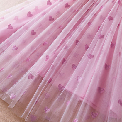 Three-dimensional Wings Mesh Girl Dress