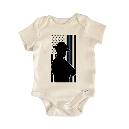 Blue Line State Trooper Police Newborn Baby Bodysuit