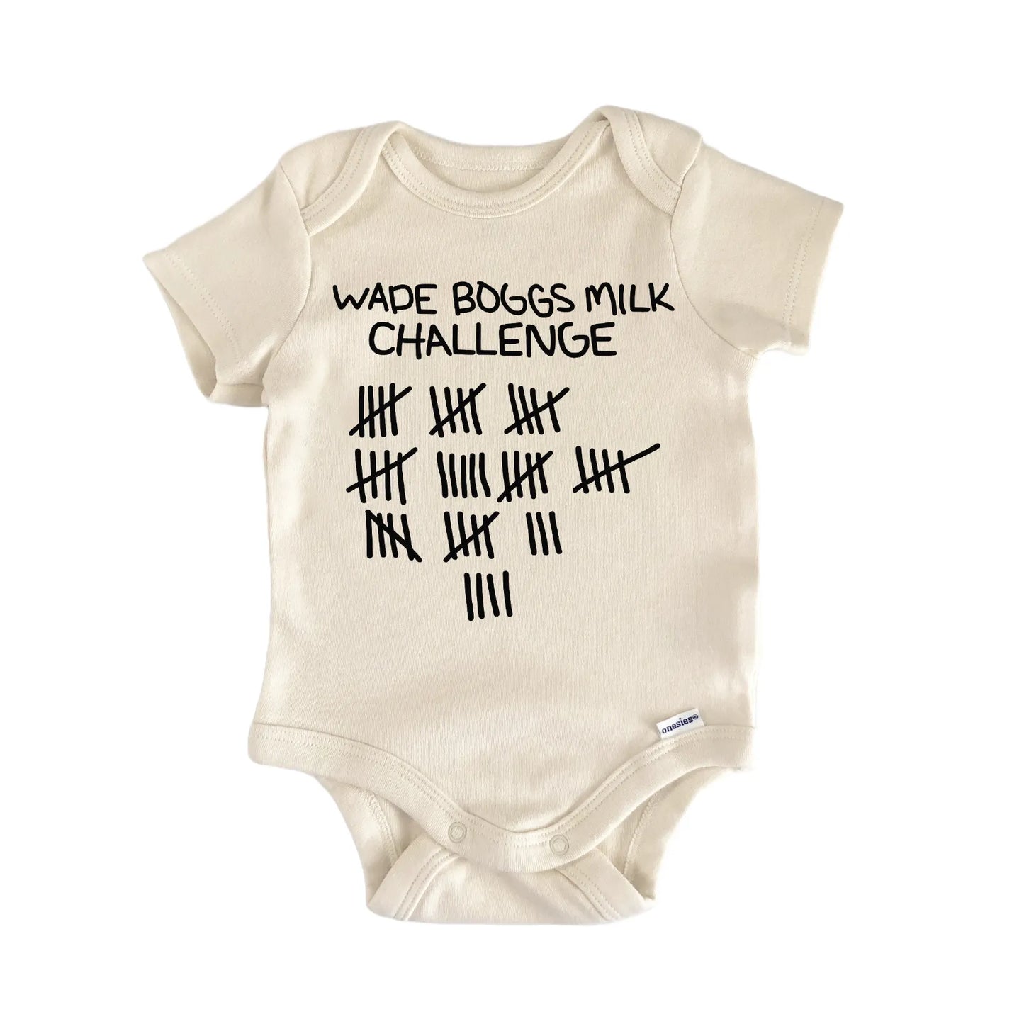 Boggs Milk Challenge Baseball Newborn Baby Bodysuit