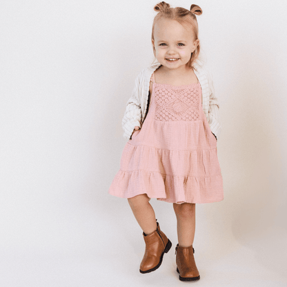 Dusty Rose Crochet Mommy & Me Dress - Child