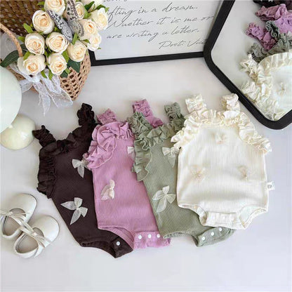Chic Butterfly-Print Lace Cami Jumpsuit For Girls