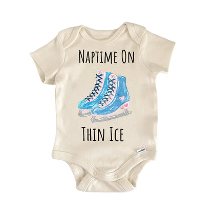 Ice Skater Thin Ice Snow Winter Sports Baby Gift Baby Bodysuit