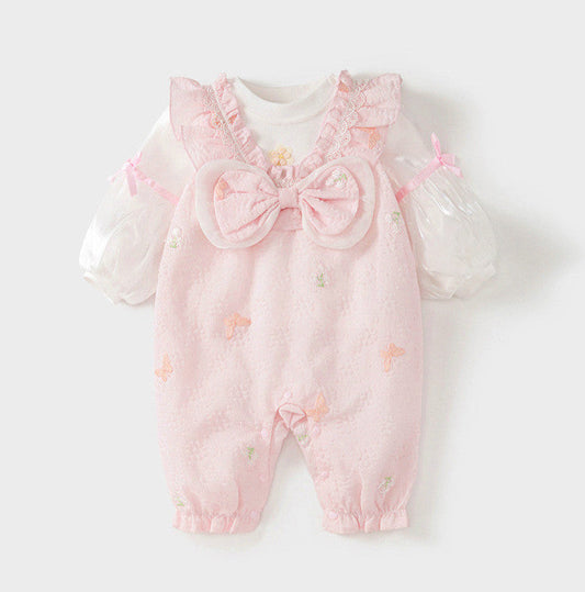 SpringAutumn One-Hundred-Day Romper Set For Baby Girls Full Moon