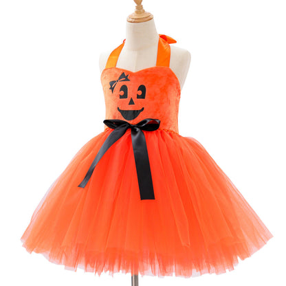 Children's Creative Festival Halloween Cute Pumpkin Girl Dress