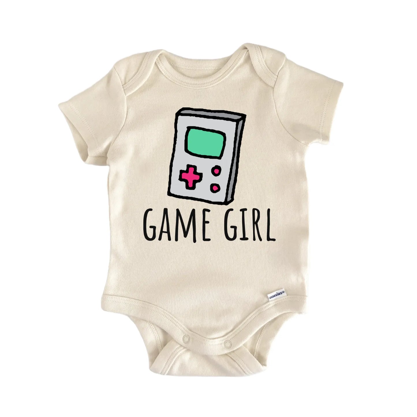 80s 90s Handheld Gamer Girl Baby Gift Baby Bodysuit