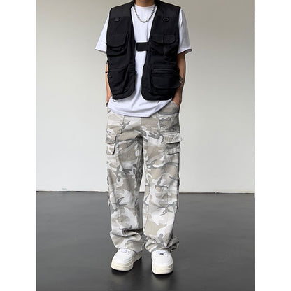 Straight Slimming Draping High Street Pants American Street