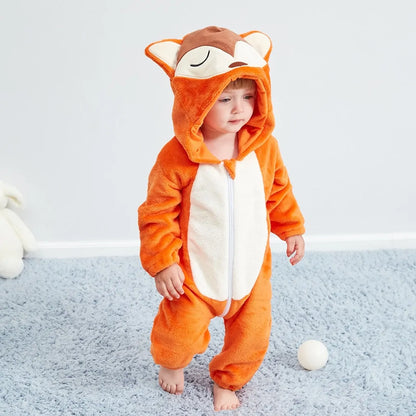 Cartoon Flannel Baby Rompers - # BAAA21110013