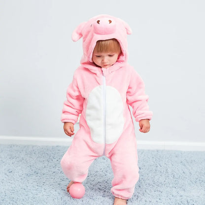 Cartoon Flannel Baby Rompers - # BAAA21110013