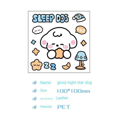 Cute Bear Clear Water Cup Stickers Children's Cartoon Korean Journal Material Mobile Phone Cup Decoration