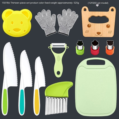 Children's Anti-cutting Gloves Cutting Board Fruit Knife