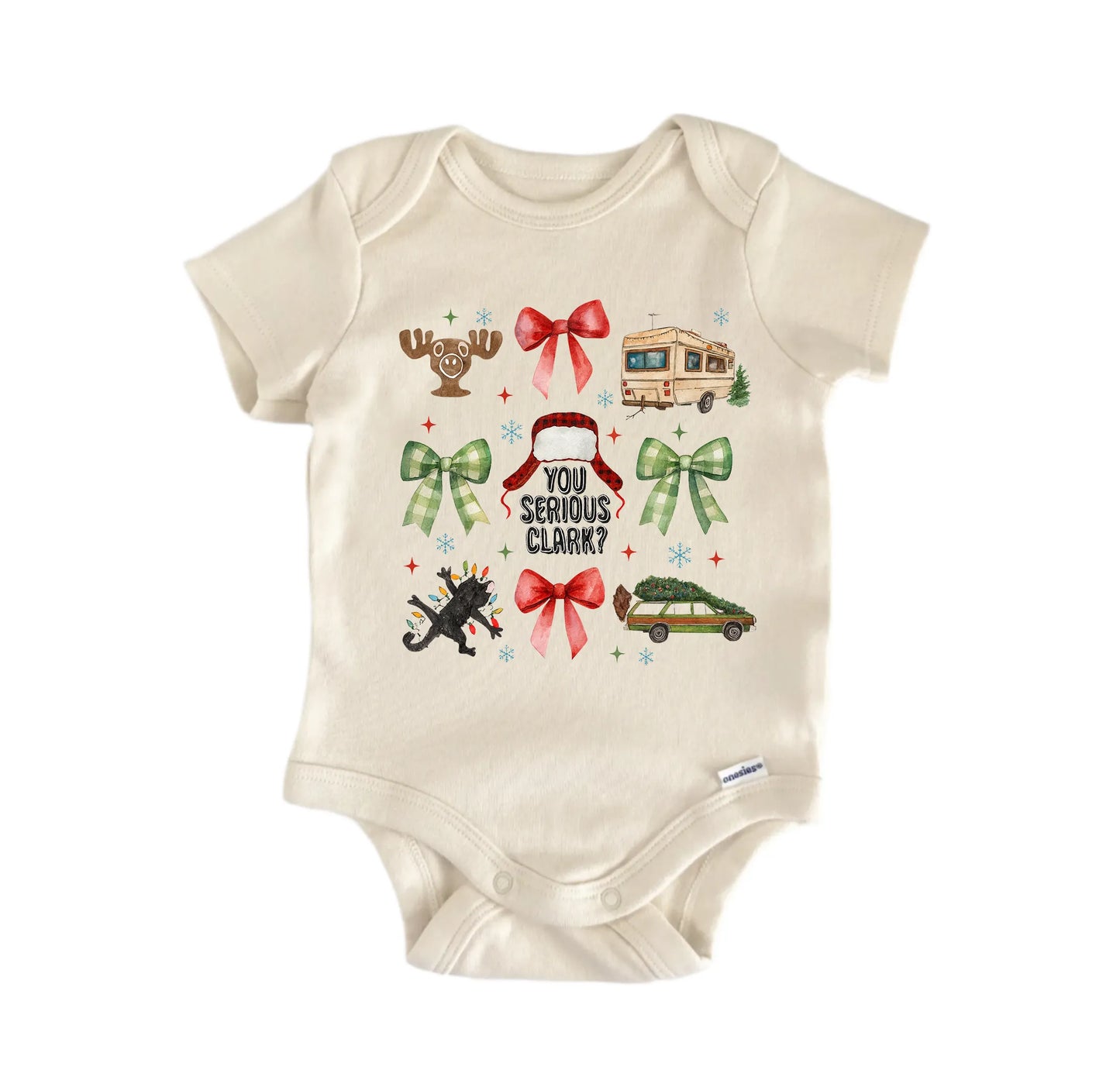 Christmas Movie Bow Newborn Baby Onesie® Onesie®