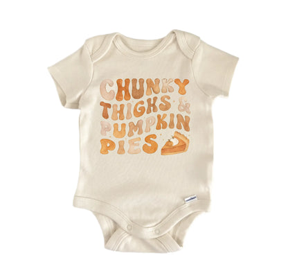 Chunky Thighs Pie Thanksgiving Newborn Baby Onesie® Onesie®