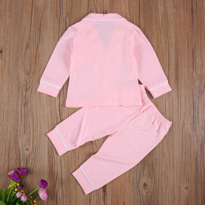 Cotton Two-Piece Pajama Set for Toddlers and Kids - # BAAA81810024