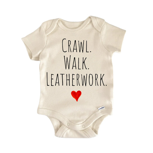 Crawl Walk Leatherwork Newborn Baby Onesie® Onesie®